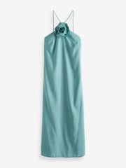 Blue Corsage Halter Dress - Image 6 of 7