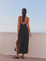 Black Corsage Halter Dress - Image 3 of 8