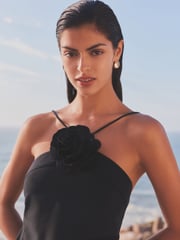 Black Corsage Halter Dress - Image 4 of 8