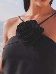 Black Corsage Halter Dress - Image 5 of 8
