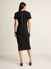 Black Tailored Crepe Midi Dress - Image 3 of 6