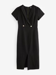 Black Tailored Crepe Midi Dress - Image 5 of 6