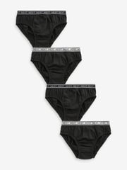 Black 100% Cotton Briefs 5 Pack (1.5-16yrs) - Image 1 of 5