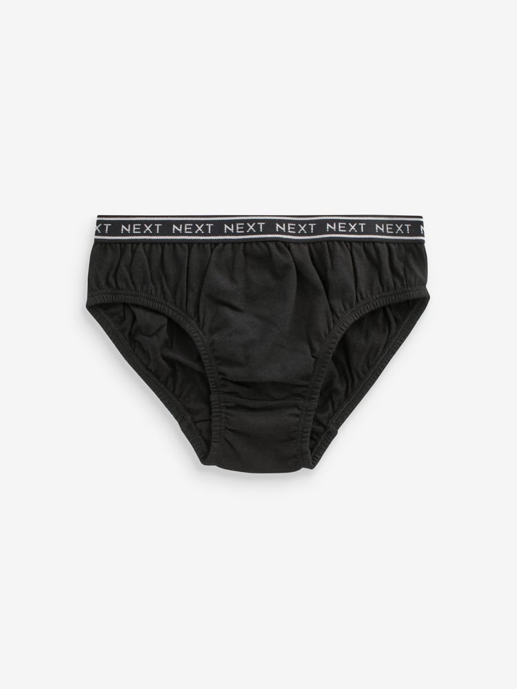 Black 100% Cotton Briefs 5 Pack (1.5-16yrs) - Image 2 of 5