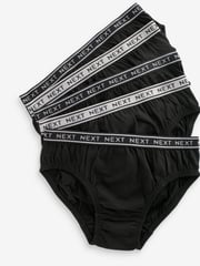 Black 100% Cotton Briefs 5 Pack (1.5-16yrs) - Image 5 of 5