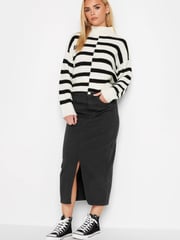 PixieGirl Petite Black Denim Midi Skirt - Image 2 of 3