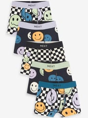 Checkerboard Smile Trunks 5 Pack (1.5-16yrs) - Image 1 of 3