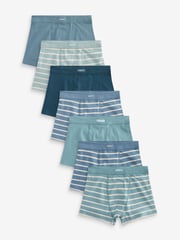 Blue Stripe Soft Waistband Trunks 7 Pack (1.5-16yrs) - Image 1 of 3