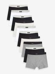 Grey Soft Waistband Trunks 10 Pack (2-16yrs) - Image 1 of 7