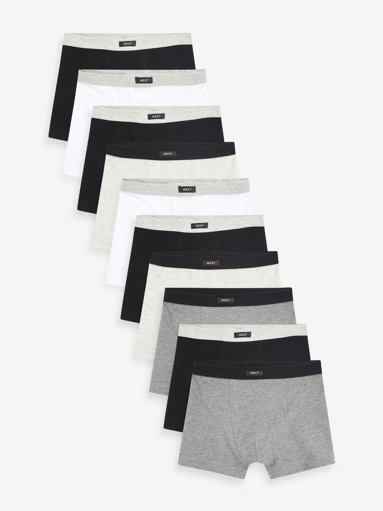 Grey Soft Waistband Trunks 10 Pack (2-16yrs) - Image 1 of 7