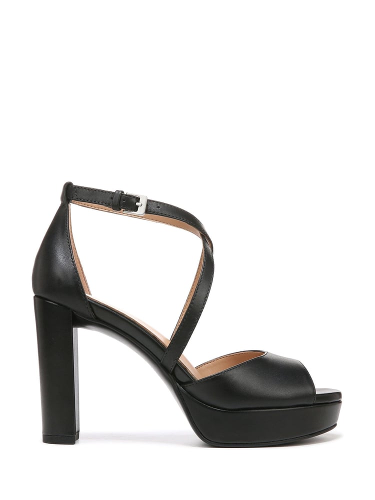 Naturalizer Melody Ankle Strap Heeled Black Sandals - Image 1 of 7