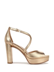 Naturalizer Melody Ankle Strap Heeled Gold Sandals - Image 1 of 7