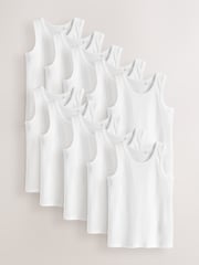 White Organic Cotton Vests 10 Pack (1.5-16yrs) - Image 1 of 4
