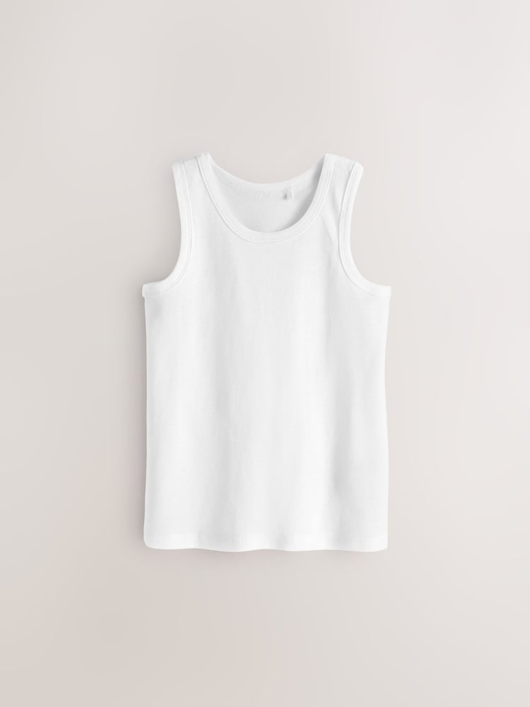 White Organic Cotton Vests 10 Pack (1.5-16yrs) - Image 2 of 4