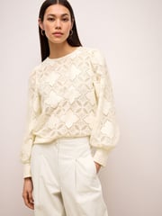 Ecru Lace Long Sleeve Blouse - Image 1 of 4