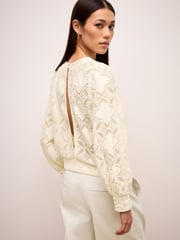 Ecru Lace Long Sleeve Blouse - Image 3 of 4