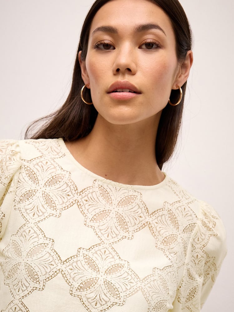 Ecru Lace Long Sleeve Blouse - Image 4 of 4