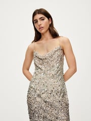 Ombre Mink Brown Mini Sequin Cami Dress - Image 3 of 7