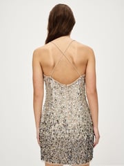 Ombre Mink Brown Mini Sequin Cami Dress - Image 4 of 7