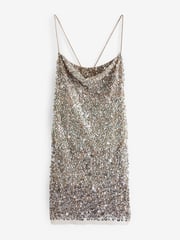 Ombre Mink Brown Mini Sequin Cami Dress - Image 6 of 7