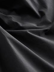 Black Ruched Side Puff Sleeve Midi Dress - Image 6 of 6