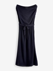 Navy Blue Sleeveless Knot Shoulder Column Maxi Dress - Image 4 of 5