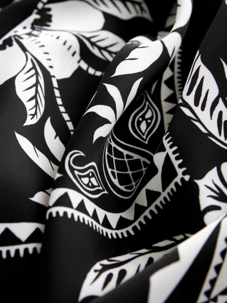 Black/White One Shoulder Cut Out Midi Dress - Image 6 of 6