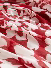Red/White Sleeveless Ruffle Lace Insert Maxi Dress - Image 6 of 6