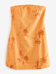 Orange Linen Blend Sequin Bandeau Mini Dress - Image 5 of 6
