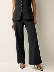 Black Tailored Jersey Wide Leg Trousers - Image 2 of 6