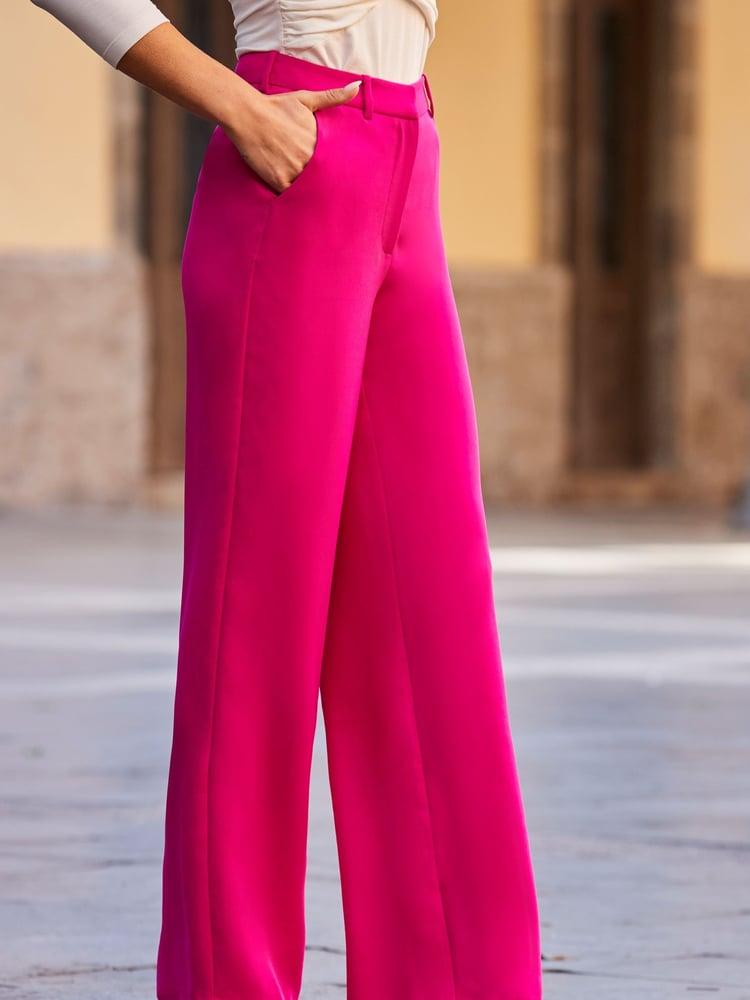 Sosandar Pink Wide Leg Trousers - Image 5 of 5