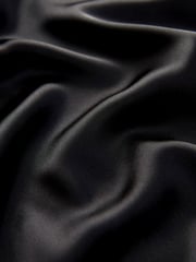 Black Tailored Satin Midi Skirt - Image 8 of 8