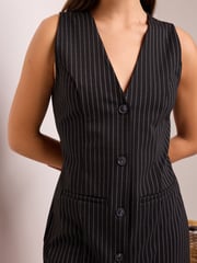 Black Stripe Jersey Blazer Mini Dress - Image 3 of 6