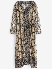 Black/Cream Summer Maxi Kaftan Dress - Image 6 of 7