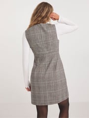 Simply Be Black Mono Check Skater Pinafore Dress - Image 2 of 4
