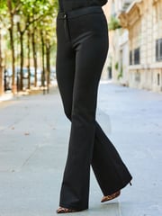 Sosandar Black Ponte Kick Flare Trousers - Image 3 of 5