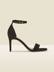 Sosandar Black Suede Barely There High Heels Sandals - Image 1 of 3