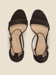 Sosandar Black Suede Barely There High Heels Sandals - Image 3 of 3