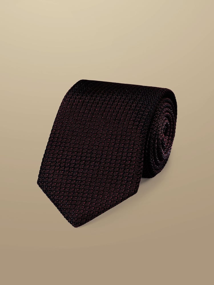 Charles Tyrwhitt Red Grenadine Italian Tie - Image 1 of 2 Charles Tyrwhitt Red Grenadine Italian Tie - Image 1 of 2