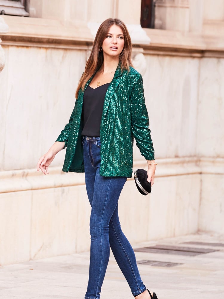 Sosandar Green Sequin Blazer - Image 5 of 5