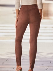 Sosandar Natural Faux Suede Premium Biker Leggings - Image 3 of 5
