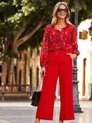 Sosandar Red Formal Culottes - Image 1 of 5