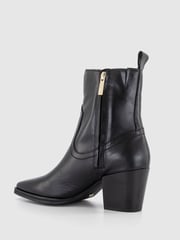 Office Black Leather Western Ankle Boots - Image 3 of 4