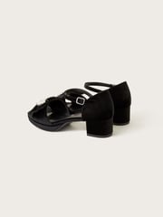 Monsoon Black Platform Velvet Sandals - Image 3 of 3