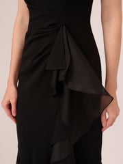 Adrianna Papell Ruffle Crepe Halter Gown - Image 5 of 7