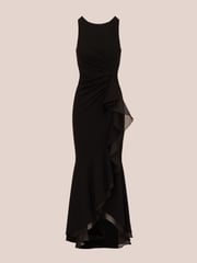 Adrianna Papell Ruffle Crepe Halter Gown - Image 6 of 7