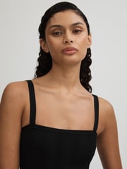 Good American Black Good American Plisse Maxi Dress - Image 3 of 5