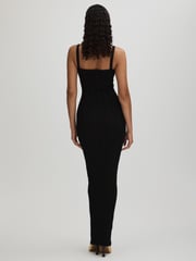 Good American Black Good American Plisse Maxi Dress - Image 4 of 5