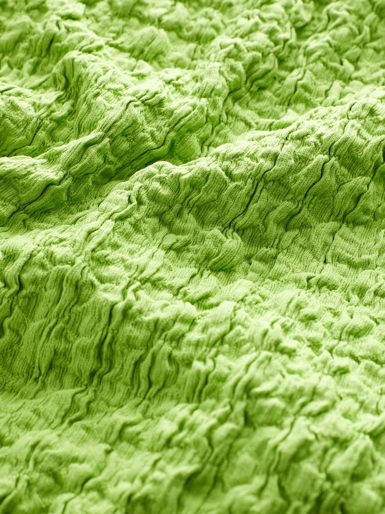 Green Textured Twist Front Short Sleeve Top - Image 6 of 6