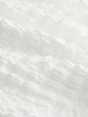 White Textured Twist Front Short Sleeve Top - Image 6 of 6